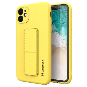 Wozinsky Kickstand Case Silicone Stand Cover for Samsung Galaxy A32 4G Yellow