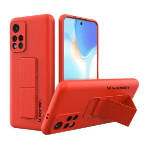 Wozinsky Kickstand Case Silicone Stand Cover for Xiaomi Redmi Note 11S / Note 11 red