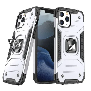 Wozinsky Ring Armor Case Kickstand Tough Rugged Cover for iPhone 12 Pro Max silver