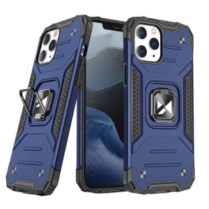 Wozinsky Ring Armor case for iPhone 14 Pro armored cover magnetic holder ring blue