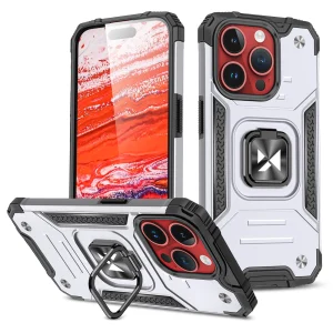 Wozinsky Ring Armor iPhone 15 Pro Max Ring Armor Case - Silver