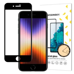 Wozinsky Super Durable Full Glue Tempered Glass Full Screen with Frame Case Friendly iPhone SE 2022 / SE 2020 / iPhone 8 / iPhone 7 Schwarz