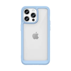 iPhone 15 Pro Max Outer Space Reinforced Case with Flexible Frame - Blue