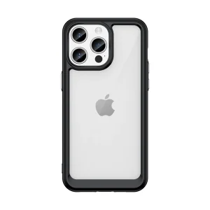 iPhone 15 Pro Outer Space reinforced case with a flexible frame - black