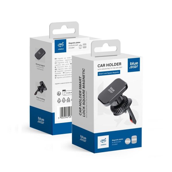BLUE STAR SMART LOCK SQUARE magnetic air vent holder  black