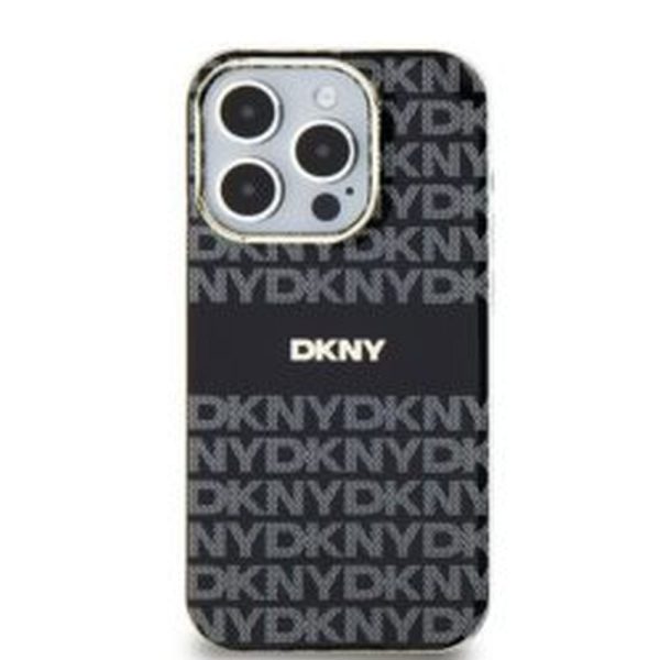 DKNY case for IPHONE 14 compatible with MagSafe DKHMP14SHRHSEK (DKNY HC MagSafe PC TPU Repeat Texture Pattern W/ Stripe) black