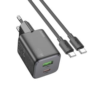 HOCO charger USB A + Type C + cable Type C to Type C PD QC 3A 20W N41 black