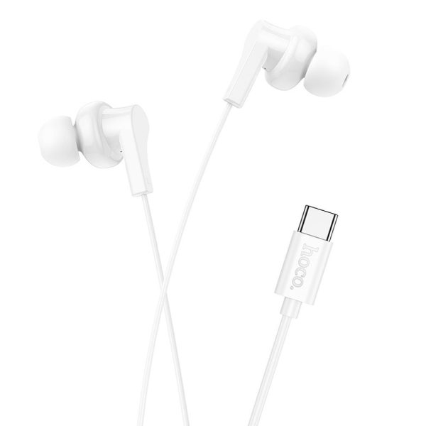 HOCO wire earphones Type C with microphone M114 white