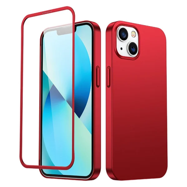 Joyroom 360 Full Case Cover für iPhone 13 Back & Front Cover + Tempered Glass rot (JR-BP927 rot)