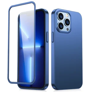 Joyroom 360 Full Case Cover für iPhone 13 Pro Back & Front Cover + Tempered Glass blau (JR-BP935 blau)