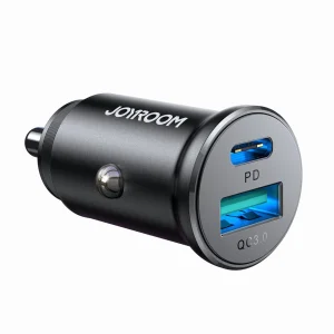 Joyroom JR-CCN05 30W USB-A USB-C Mini-Autoladegerät - Schwarz