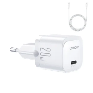 Joyroom JR-TCF02 USB-C PD 20W Wandladegerät + USB-C-Kabel – Weiß