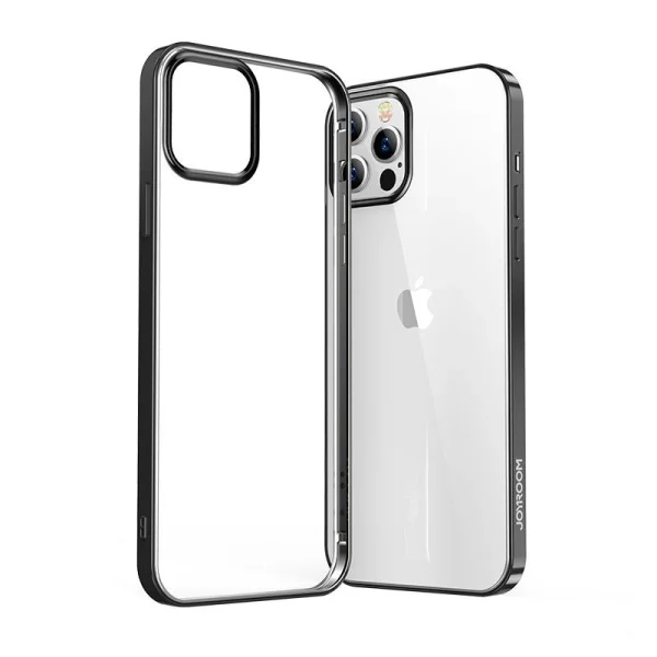 Joyroom New Beautiful Series Ultra Thin Clear Case mit Metallrahmen für iPhone 12 mini Schwarz (JR-BP794)