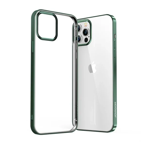 Joyroom New Beautiful Series Ultra Thin Clear Metallic Frame Case für iPhone 12 Pro Max Grün (JR-BP796)