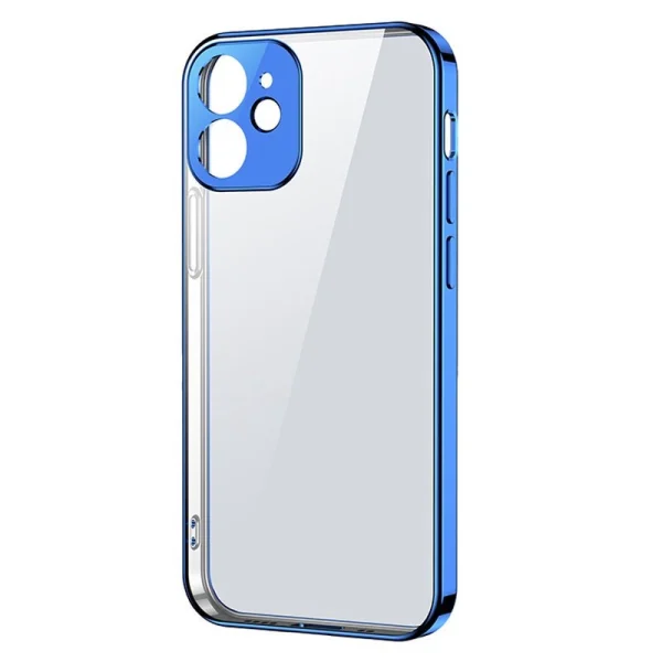 Joyroom New Beauty Series Ultra Thin Clear Metallic Frame Case für iPhone 12 Pro Max Dunkelblau (JR-BP744)