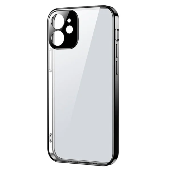 Joyroom New Beauty Series Ultra Thin Clear Metallic Frame Case für iPhone 12 mini Schwarz (JR-BP741)