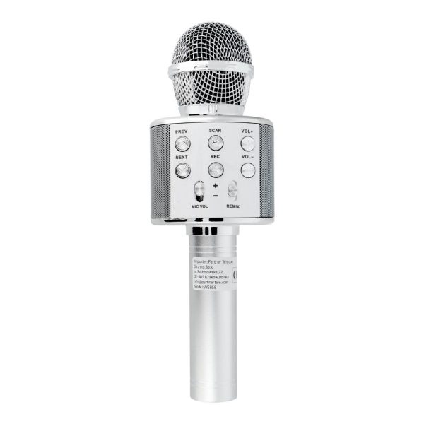 Multimedia karaoke microphone CR58 silver