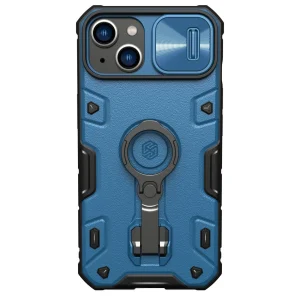 Nillkin CamShield Armor Pro Case iPhone 14 Hülle gepanzerte Abdeckung mit Kameraabdeckungsringständer blau