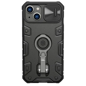 Nillkin CamShield Armor Pro Magnetische Hülle iPhone 14 MagSafe gepanzerte Hülle mit Standring schwarz