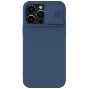 Nillkin CamShield Magnetische Silikonhülle iPhone 14 Pro Max Magnetische MagSafe-Abdeckung mit Kameraschutz Blau