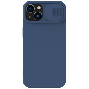 Nillkin CamShield Silky Silicone Case iPhone 14 Hülle mit Kameraabdeckung blau