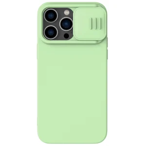 Nillkin CamShield Silky Silicone Case iPhone 14 Pro Hülle mit Kameraabdeckung grün