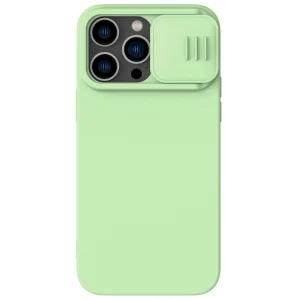 Nillkin CamShield Silky Silicone Case iPhone 14 Pro Max Hülle mit Kameraabdeckung grün