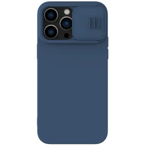 Nillkin CamShield Silky Silikonhülle iPhone 14 Pro Hülle mit Kameraschutz Blau