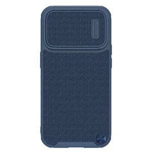 Nillkin Textured S Case iPhone 14 Pro Max gepanzerte Hülle mit Kameraabdeckung blau