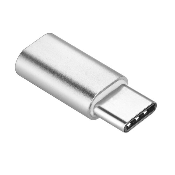 Adapter Micro USB A (female) to Type C (male) silver