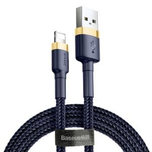 BASEUS cable USB A to Lightning 2.4A Cafule CALKLF-BV3 1 m blue gold