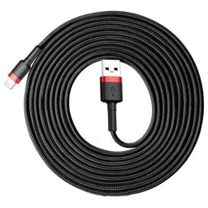 BASEUS cable USB A to Lightning 2A Cafule CALKLF-R91 3 m black red