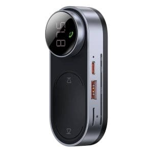 BASEUS solar car wireless MP3 player / transmiter FM / Bluetooth 5.0 700mAh / TF / USB / AUX black CDMP000001