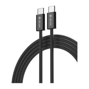 Cable Devia EC325 Woven USB C to USB C PD 3A 60W 1m Smart Black