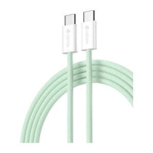 Cable Devia EC325 Woven USB C to USB C PD 3A 60W 1m Smart Green