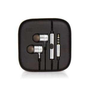 Earphones stereo silver box metal MI