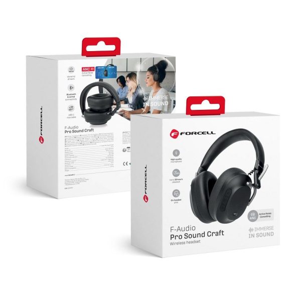 FORCELL F-AUDIO wirelles headphones ANC Pro Sound Craft black