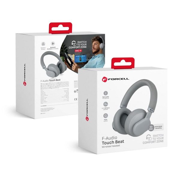 FORCELL F-AUDIO wirelles headphones ANC Touch Beat grey