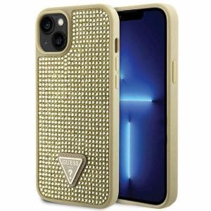 GUESS case for IPHONE 13 / 14 / 15 GUHCP14SHDGTPD (Rhinestone Triangle) gold