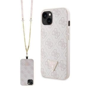 GUESS case for IPHONE 13 / 14 / 15 GUHCP14SP4TDSCPP (Crossbody 4G Metal Logo) pink