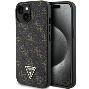 GUESS case for IPHONE 13 / 14 / 15 GUHCP15SPG4GPK (4G Triangle Metal Logo) black