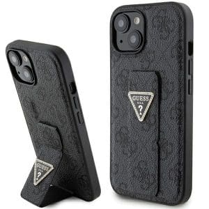 GUESS case for IPHONE 13 / 14 / 15 GUHCP15SPGS4TDK (Grip Stand 4G Triangle Strass) black