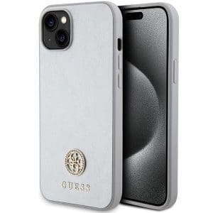 GUESS case for IPHONE 13 / 14 / 15 GUHCP15SPS4DGPS (Strass Metal Logo) silver