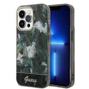 GUESS case for IPHONE 14 Pro GUHCP14LHGJGHA (jungle collection) green