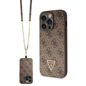 GUESS case for IPHONE 14 Pro GUHCP14LP4TDSCPW (Crossbody 4G Metal Logo) brown