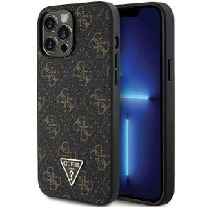 GUESS case for IPHONE 14 Pro GUHCP14LPG4GPK (4G Triangle Metal Logo) black