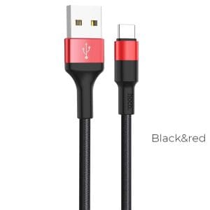 HOCO cable USB A to Type C 2A X26 1 m black red