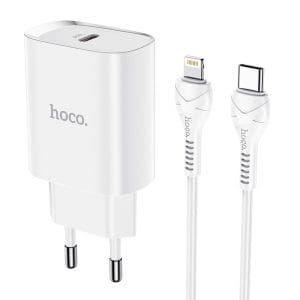 HOCO travel charger Type C + cable Type C to Lightning PD 20W N14 white