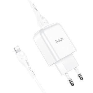 HOCO travel charger USB A + cable USB A to Lightning 2A N2 white
