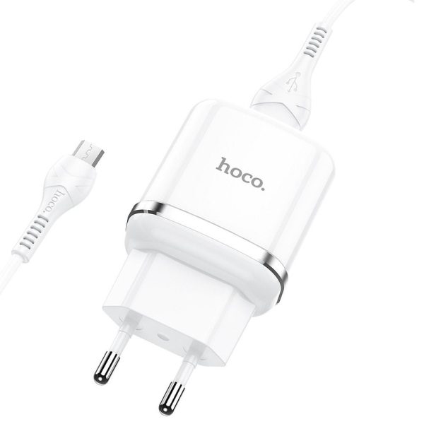 HOCO travel charger USB A + cable USB A to Micro USB QC3.0 3A 18W N3 white